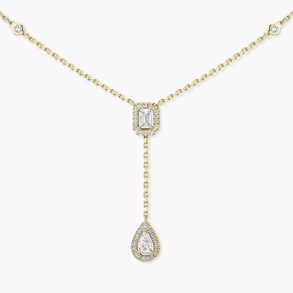 [Plus&Max]Gold Diamond Tie Necklace