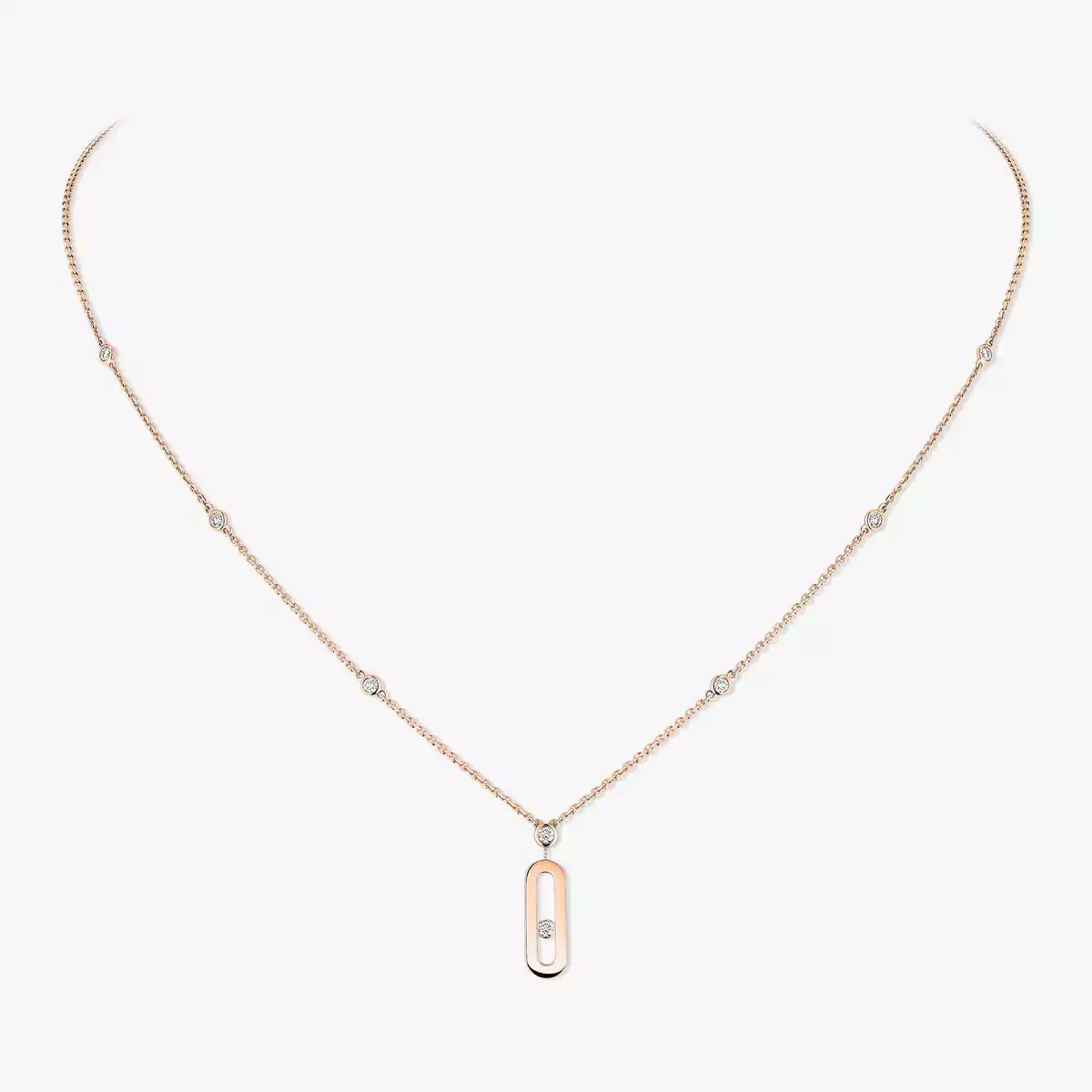 [Plus&Max] Move Uno Gold Diamond Long Necklace