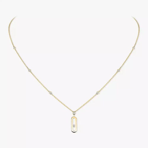 [Plus&Max] Move Uno Gold Diamond Long Necklace