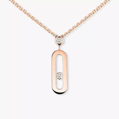 [Plus&Max] Move Uno Gold Diamond Long Necklace