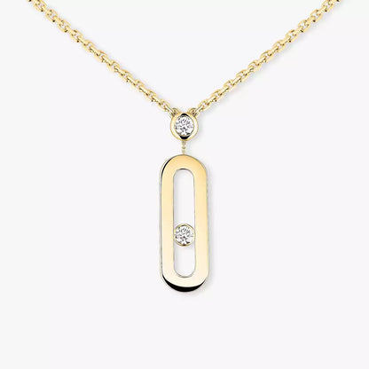 [Plus&Max] Move Uno Gold Diamond Long Necklace
