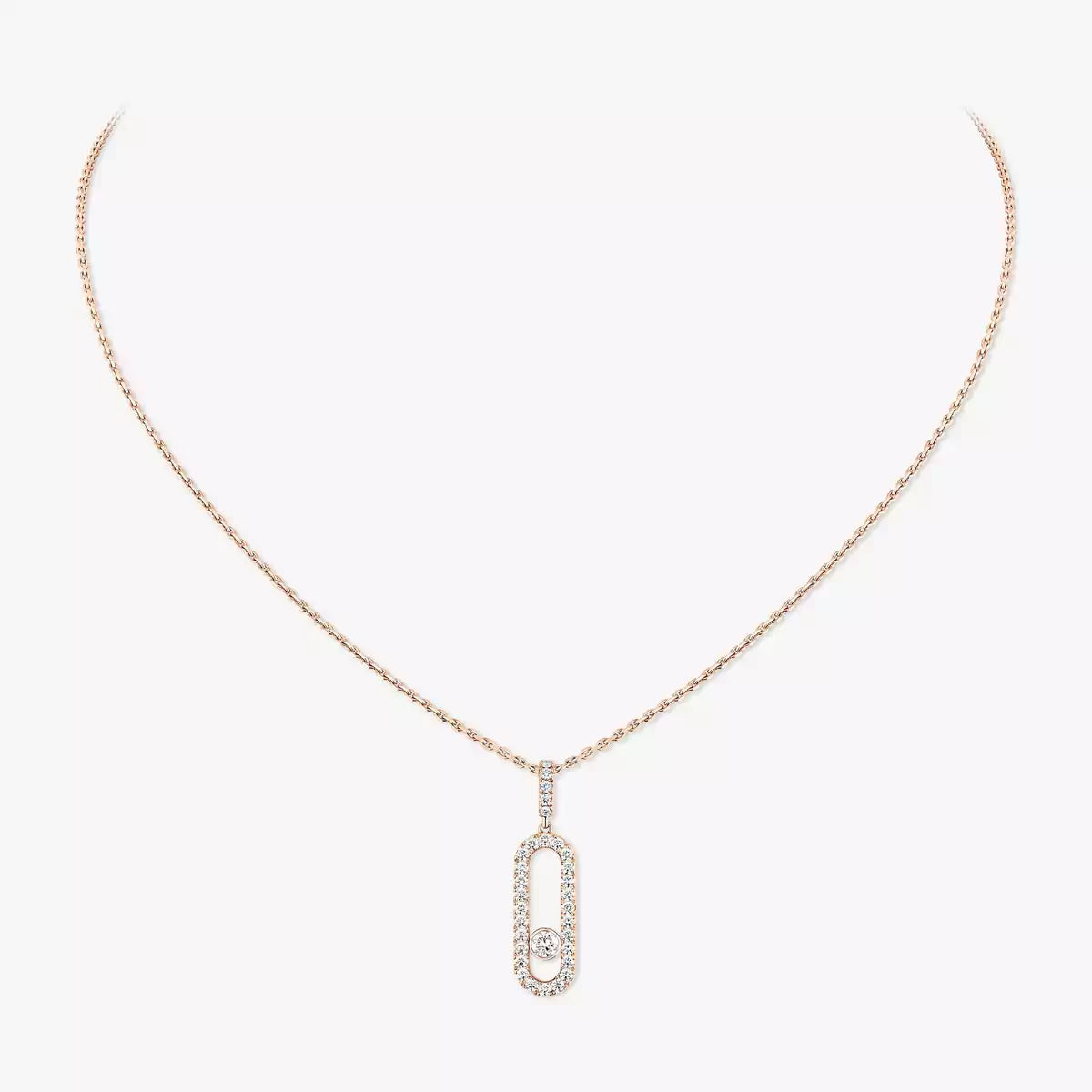 [Plus&Max]Move Uno Diamond Necklace in Rose Gold