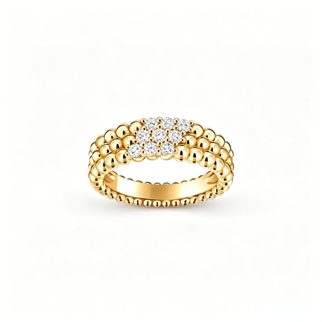[Plus&Max] THREE-ROW DIAMOND RING