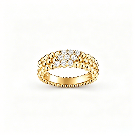 [Plus&Max] THREE-ROW DIAMOND RING