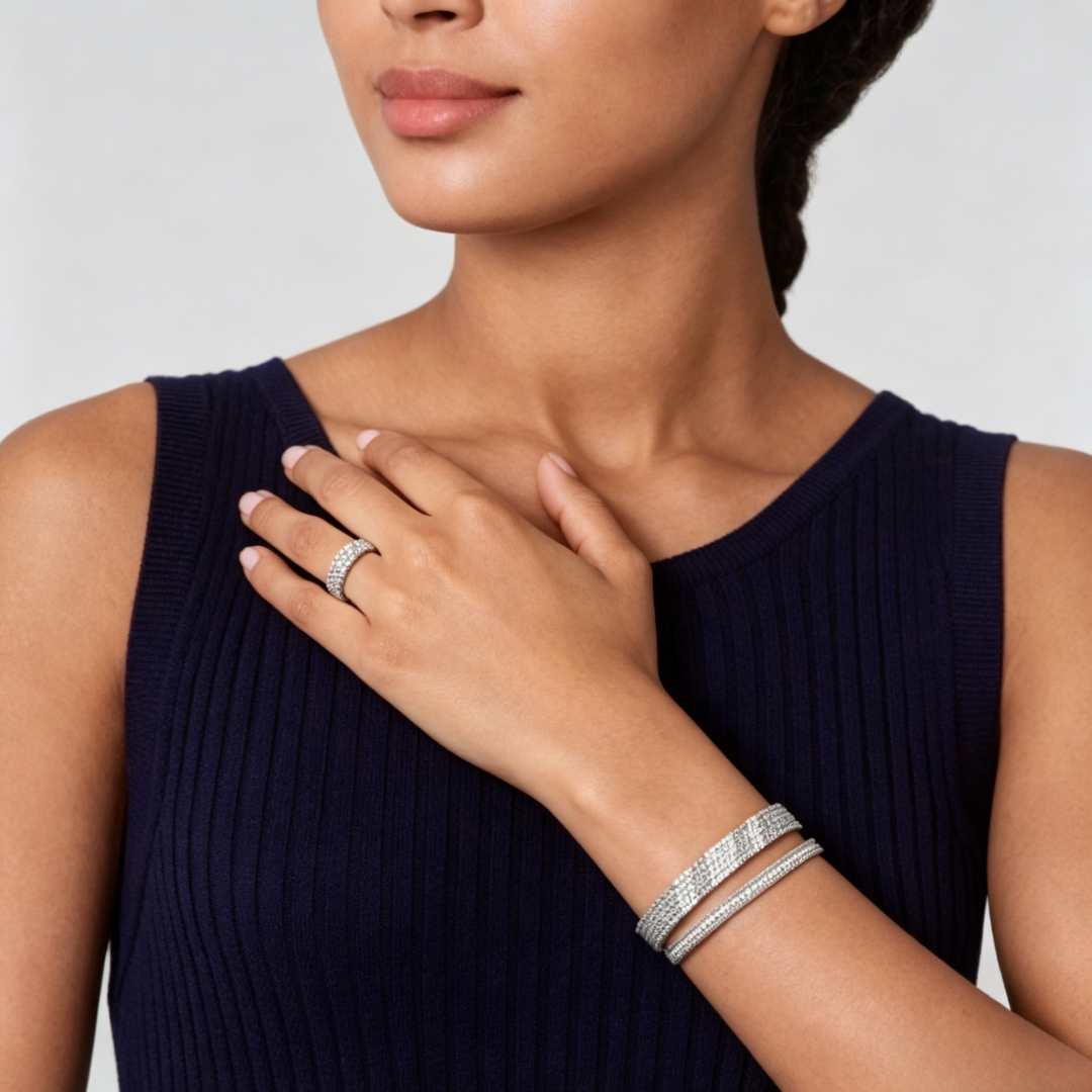 [Plus&Max] THREE-ROW DIAMOND RING