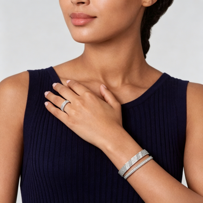 [Plus&Max] THREE-ROW DIAMOND RING