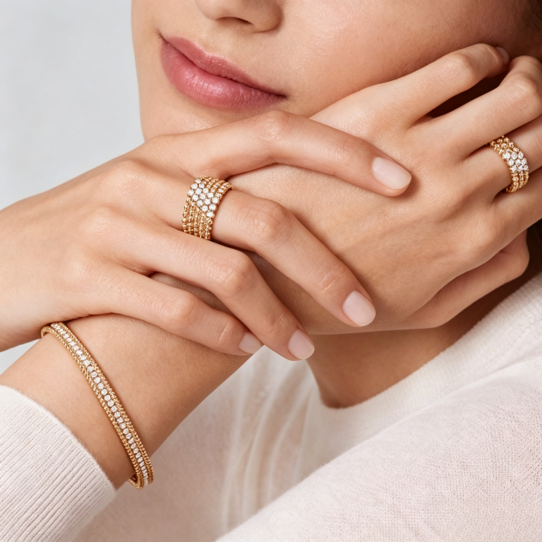 [Plus&Max] THREE-ROW DIAMOND RING