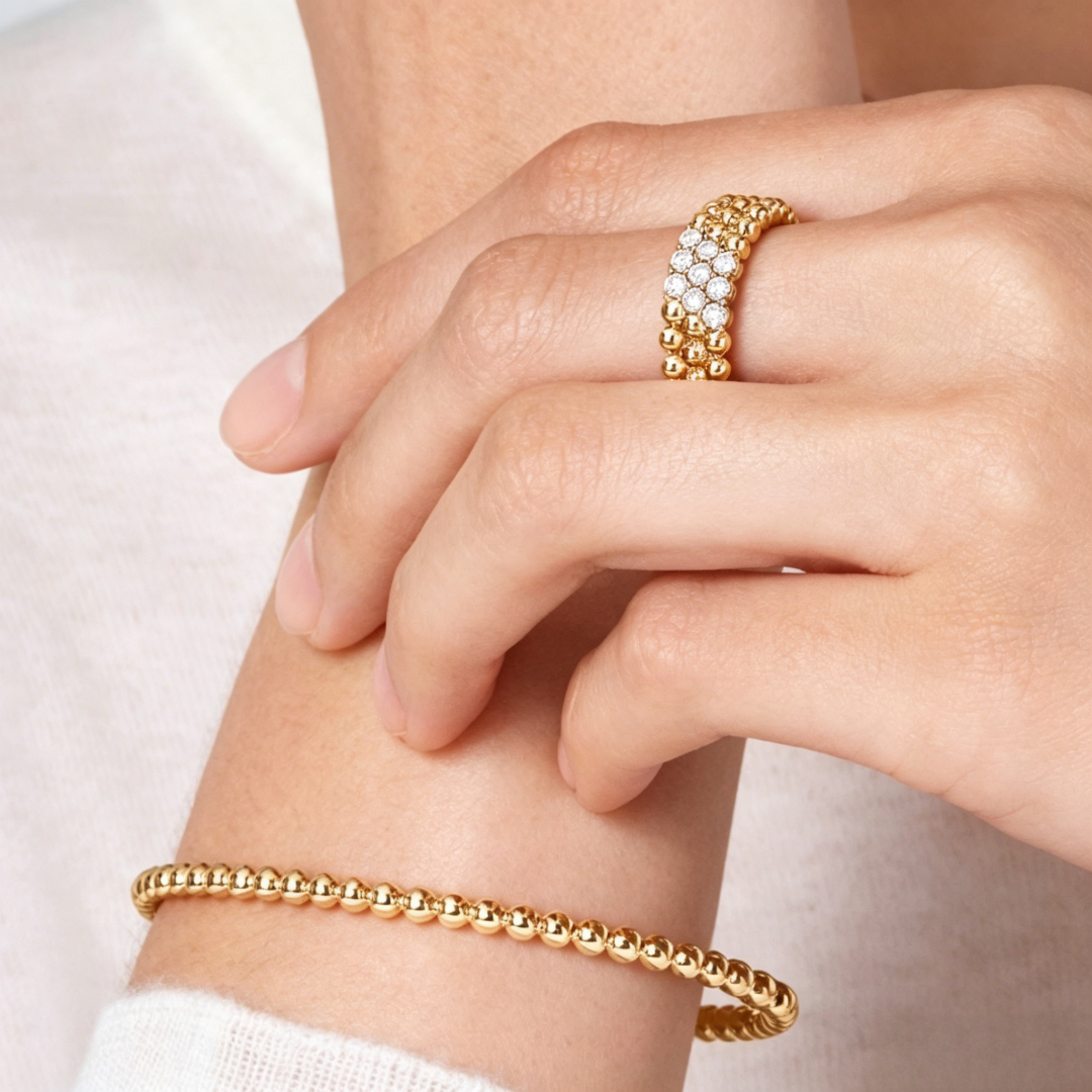 [Plus&Max] THREE-ROW DIAMOND RING