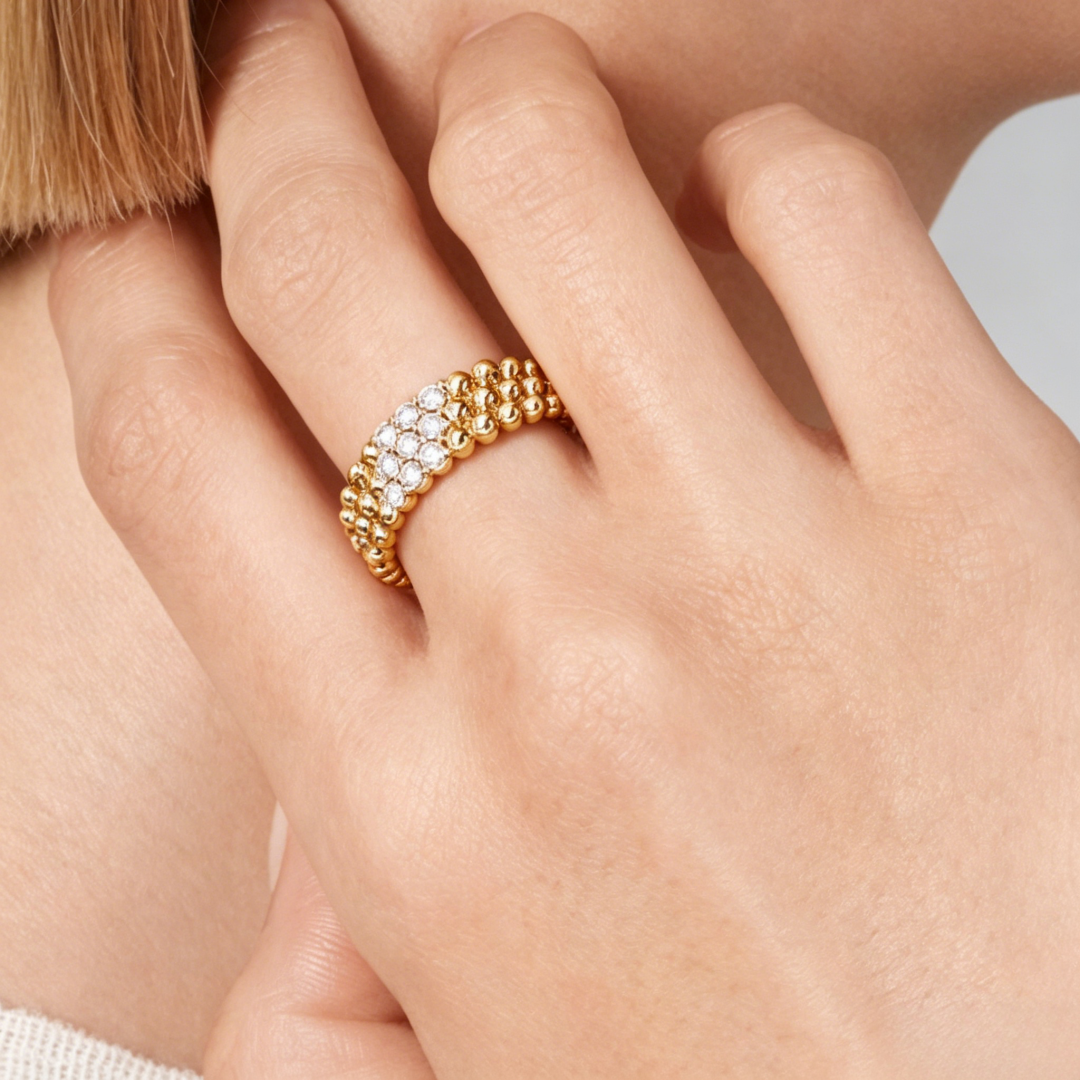 [Plus&Max] THREE-ROW DIAMOND RING