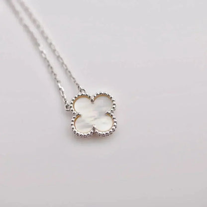 [Plus&Max]CLOVER  15MM WHITE MOTHER-OF-PEARL SILVER