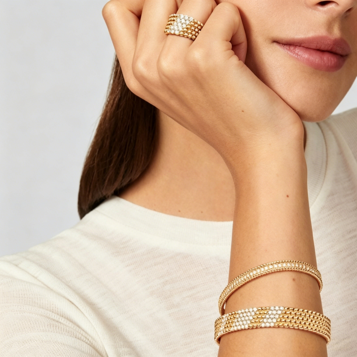 [Plus&Max]  FIVE-ROW DIAMOND BRACELET