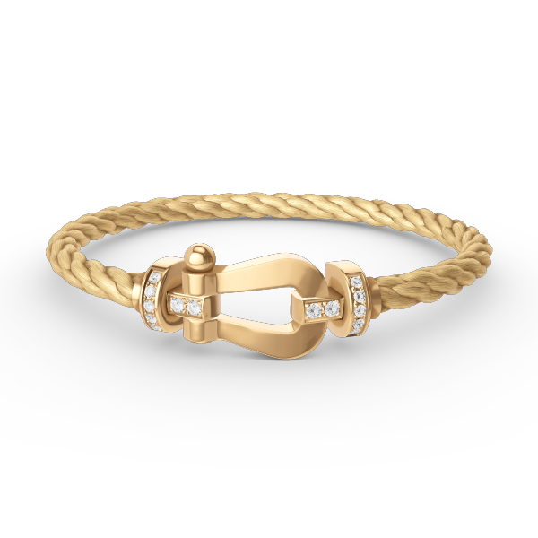 [Plus&Max]FORCE LARGE HORSESHOE HALF DIAMOND BRACELET GOLD
