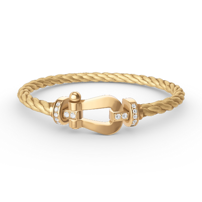 [Plus&Max]FORCE LARGE HORSESHOE HALF DIAMOND BRACELET GOLD