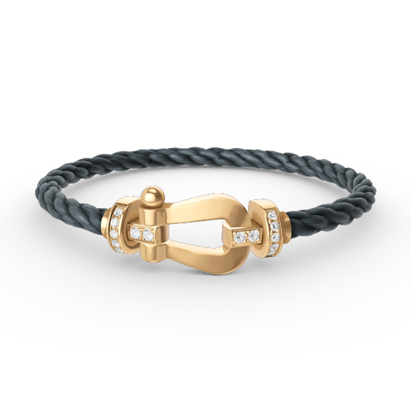 [Plus&Max]FORCE LARGE HORSESHOE HALF DIAMOND BRACELET GOLD