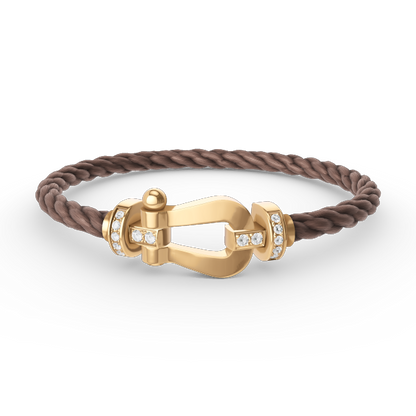 [Plus&Max]FORCE LARGE HORSESHOE HALF DIAMOND BRACELET GOLD