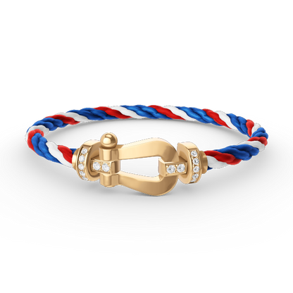 [Plus&Max]FORCE LARGE HORSESHOE HALF DIAMOND BRACELET GOLD