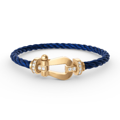 [Plus&Max]FORCE LARGE HORSESHOE HALF DIAMOND BRACELET GOLD