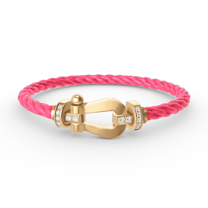 [Plus&Max]FORCE LARGE HORSESHOE HALF DIAMOND BRACELET GOLD