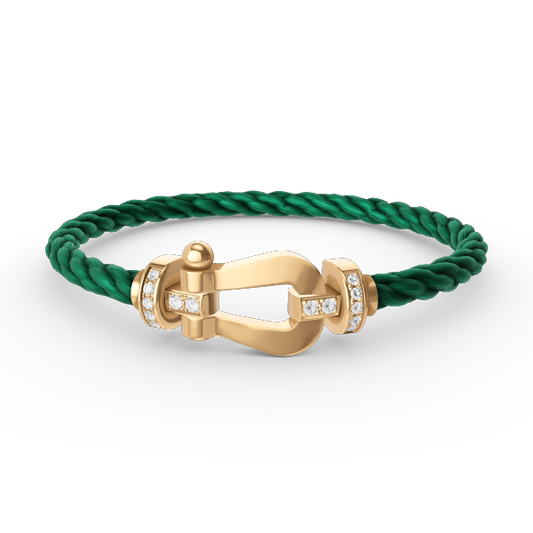 [Plus&Max]FORCE LARGE HORSESHOE HALF DIAMOND BRACELET GOLD