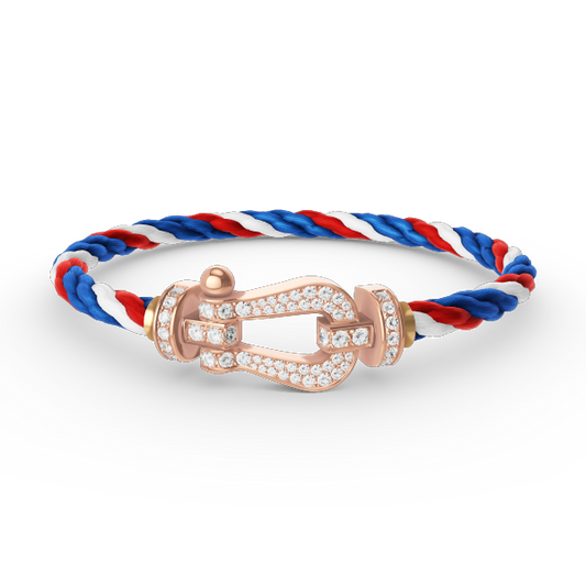 [Plus&Max]FORCE LARGE HORSESHOE FULL DIAMOND BRACELET ROSE GOLD