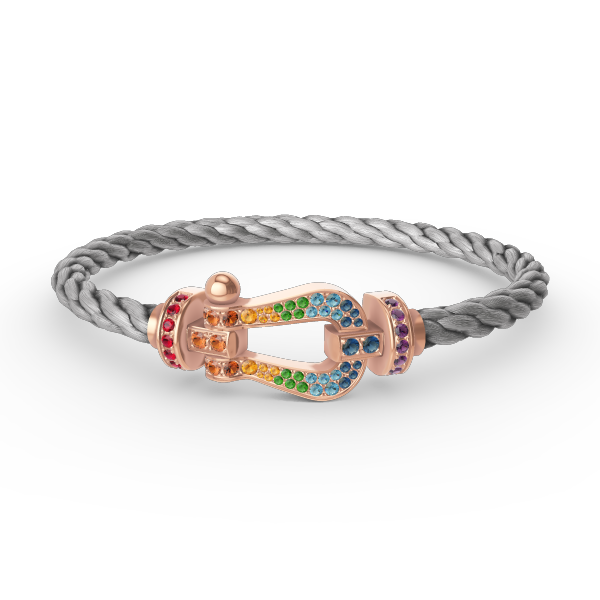 [Plus&Max]FORCE LARGE HORSESHOE  COLORED DIAMOND BRACELET ROSE GOLD