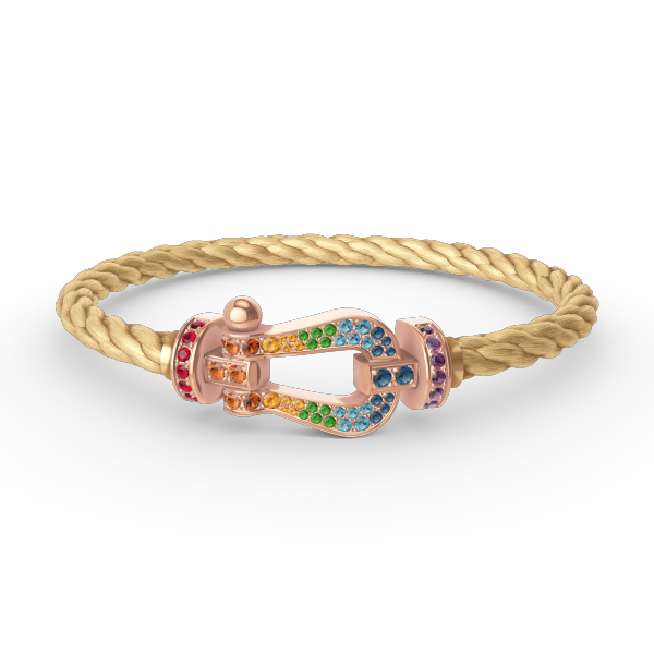 [Plus&Max]FORCE LARGE HORSESHOE  COLORED DIAMOND BRACELET ROSE GOLD