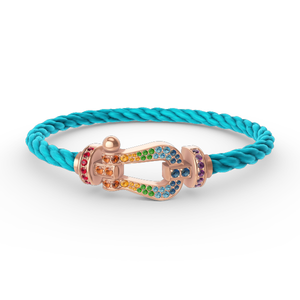 [Plus&Max]FORCE LARGE HORSESHOE  COLORED DIAMOND BRACELET ROSE GOLD