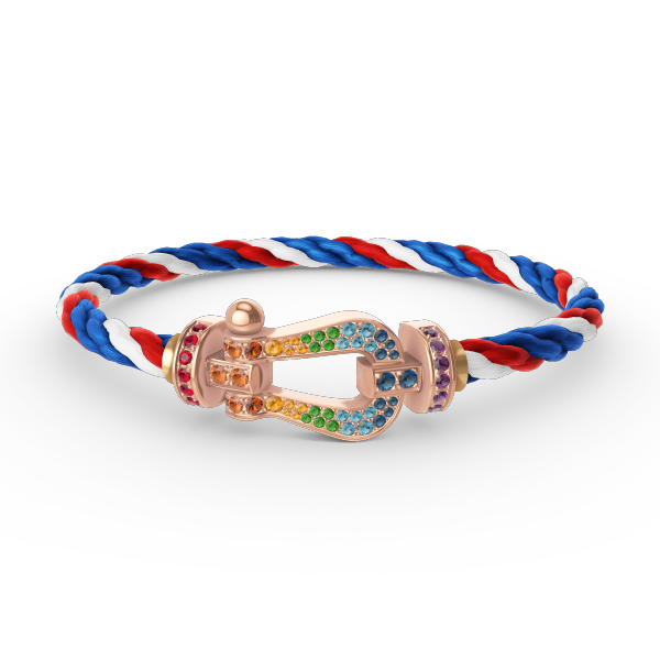 [Plus&Max]FORCE LARGE HORSESHOE  COLORED DIAMOND BRACELET ROSE GOLD