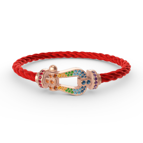 [Plus&Max]FORCE LARGE HORSESHOE  COLORED DIAMOND BRACELET ROSE GOLD