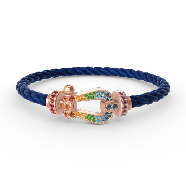 [Plus&Max]FORCE LARGE HORSESHOE  COLORED DIAMOND BRACELET ROSE GOLD