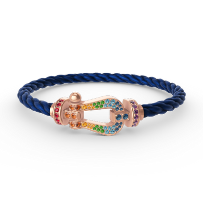 [Plus&Max]FORCE LARGE HORSESHOE  COLORED DIAMOND BRACELET ROSE GOLD