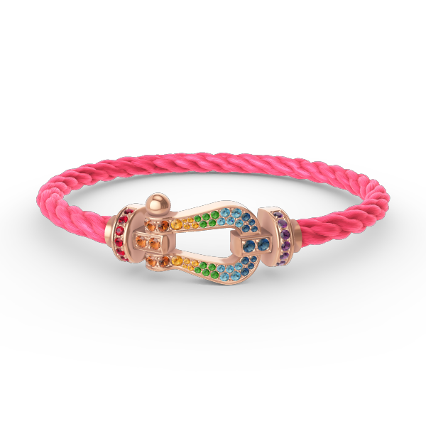 [Plus&Max]FORCE LARGE HORSESHOE  COLORED DIAMOND BRACELET ROSE GOLD