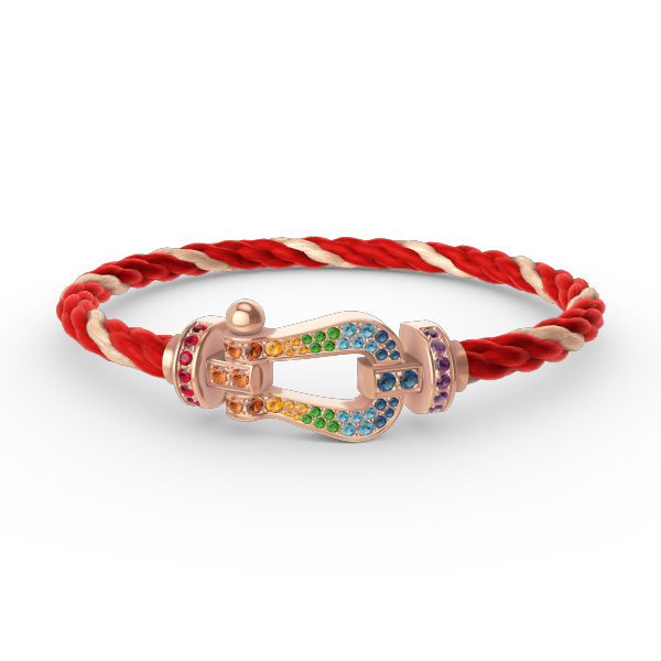 [Plus&Max]FORCE LARGE HORSESHOE  COLORED DIAMOND BRACELET ROSE GOLD