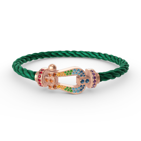 [Plus&Max]FORCE LARGE HORSESHOE  COLORED DIAMOND BRACELET ROSE GOLD