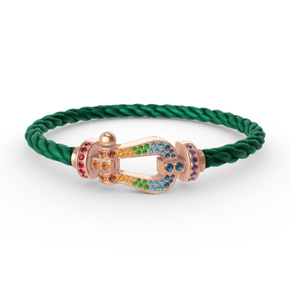 [Plus&Max]FORCE LARGE HORSESHOE  COLORED DIAMOND BRACELET ROSE GOLD