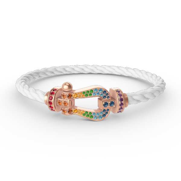 [Plus&Max]FORCE LARGE HORSESHOE  COLORED DIAMOND BRACELET ROSE GOLD