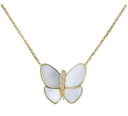 [Plus&Max]BUTTERFLY GOLD MOP DIAMOND NECKLACE
