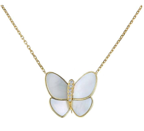[Plus&Max]BUTTERFLY GOLD MOP DIAMOND NECKLACE