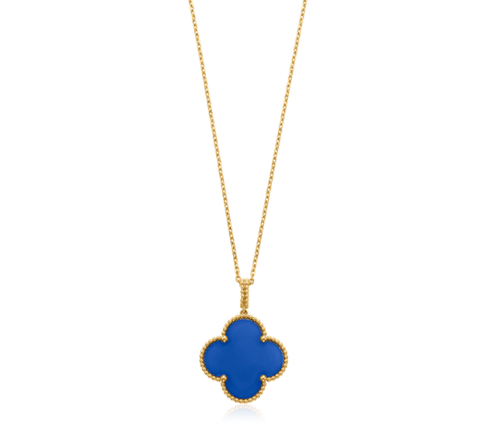 [Plus&Max]CLOVER 25MM NECKLACE TURQUOISE ROSE GOLD
