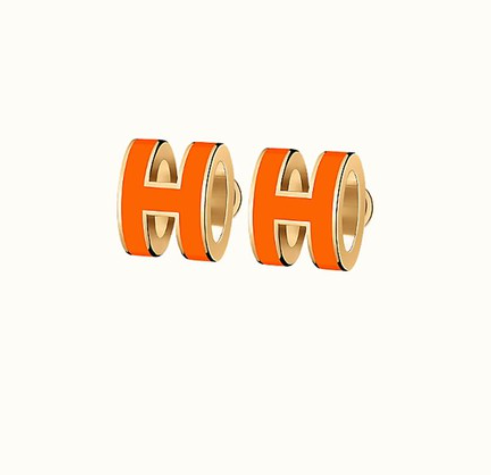[Plus&Max]MINI POP H EARRINGS ORANGE