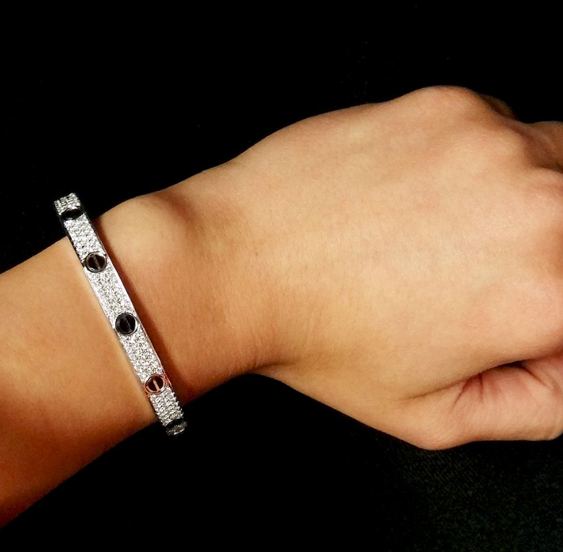 [Plus&Max]LOVE BRACELET 6.1MM DIAMOND-PAVED CERAMIC