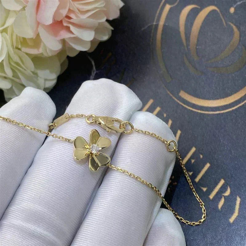 [Plus&Max]FRIVOLE GOLD FLOWER PINK MALACHITE BRACELET