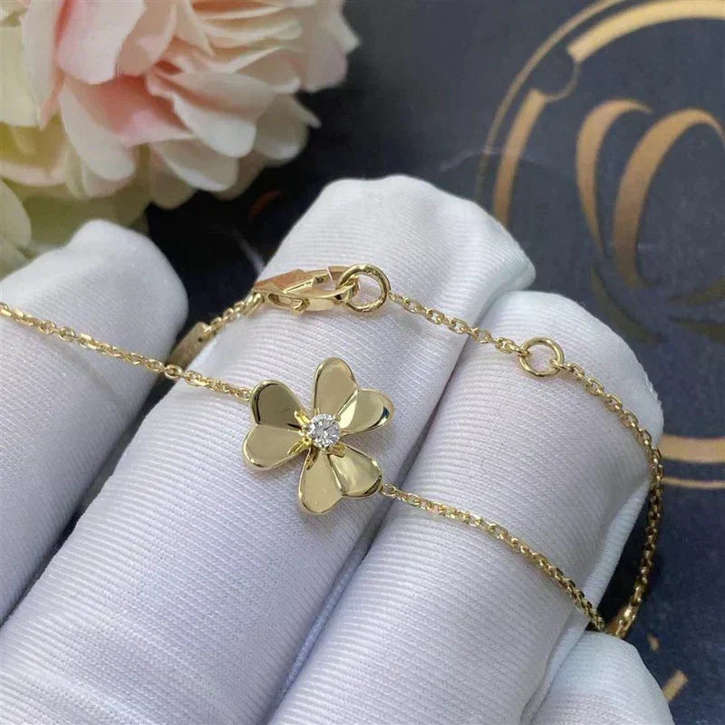 [Plus&Max]FRIVOLE GOLD FLOWER PINK MALACHITE BRACELET