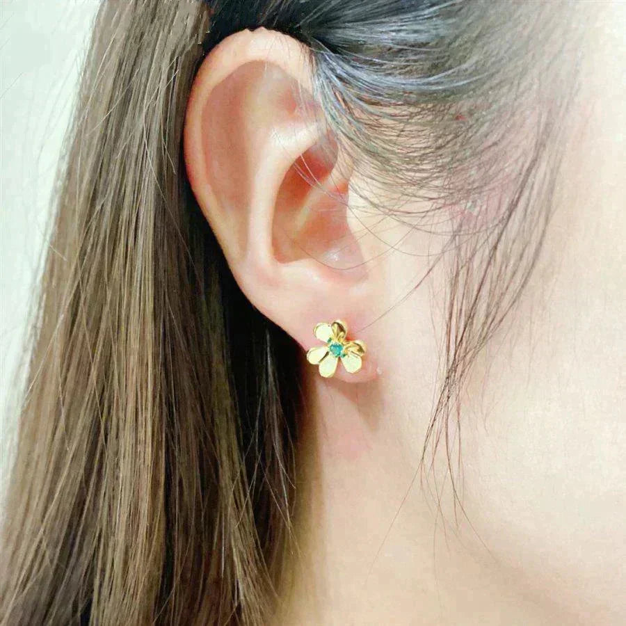 [Plus&Max]FRIVOLE  FLOWER MALACHITE EARRINGS
