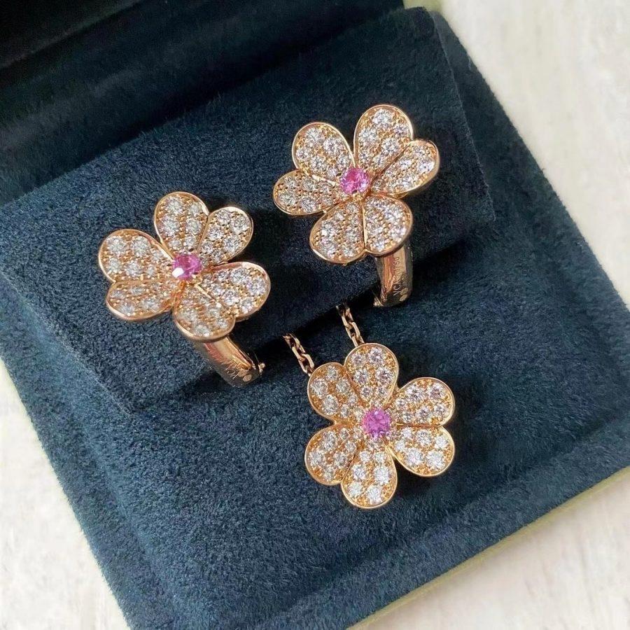 [Plus&Max]FRIVOLE ROSE GOLD FLOWER DIAMOND NECKLACE