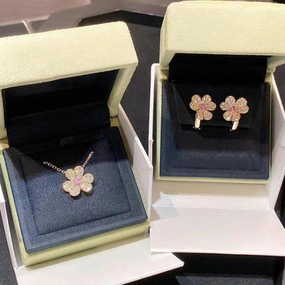 [Plus&Max]FRIVOLE PINK GOLD FLOWER DIAMOND EARRINGS