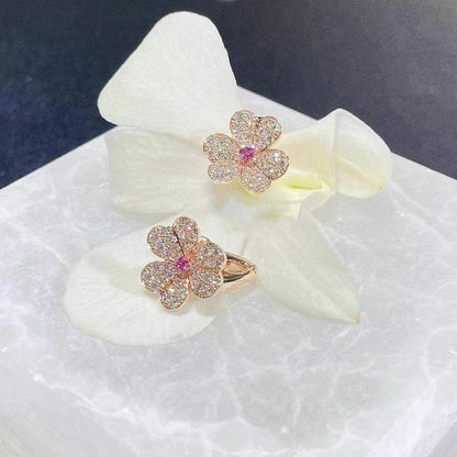 [Plus&Max]FRIVOLE PINK GOLD FLOWER DIAMOND EARRINGS