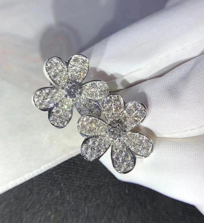 [Plus&Max]FRIVOLE SILVER FLOWER DIAMOND EARRINGS
