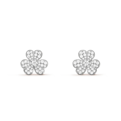[Plus&Max]FRIVOLE SILVER FLOWER DIAMOND EARRINGS