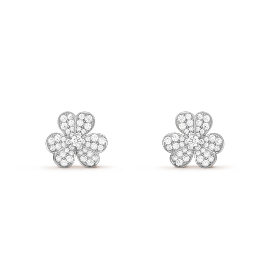 [Plus&Max]FRIVOLE SILVER FLOWER DIAMOND EARRINGS